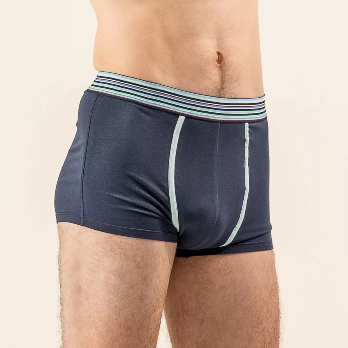 Lot de deux boxer en coton bio, bleu marine et multicolores, RICAHRD