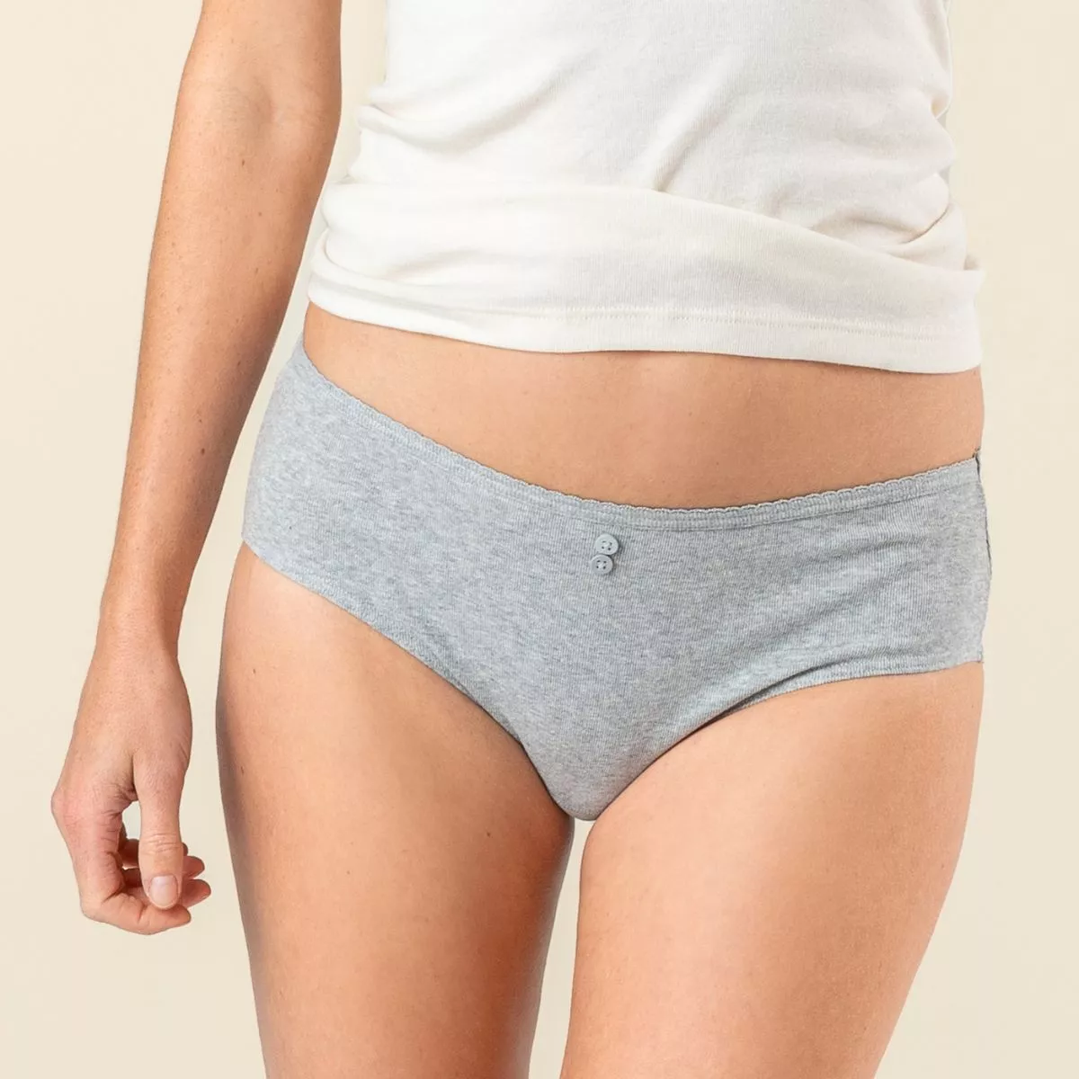 Lot de deux slips gris en coton bio