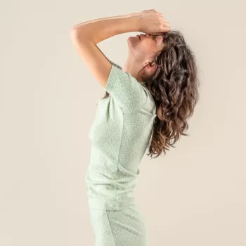Haut de pyjama en coton bio, vert, ROOS