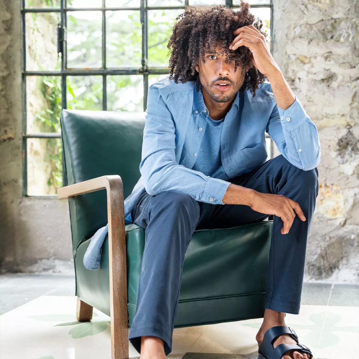 Chemise "ROB" manches longues, en lin et en coton bio