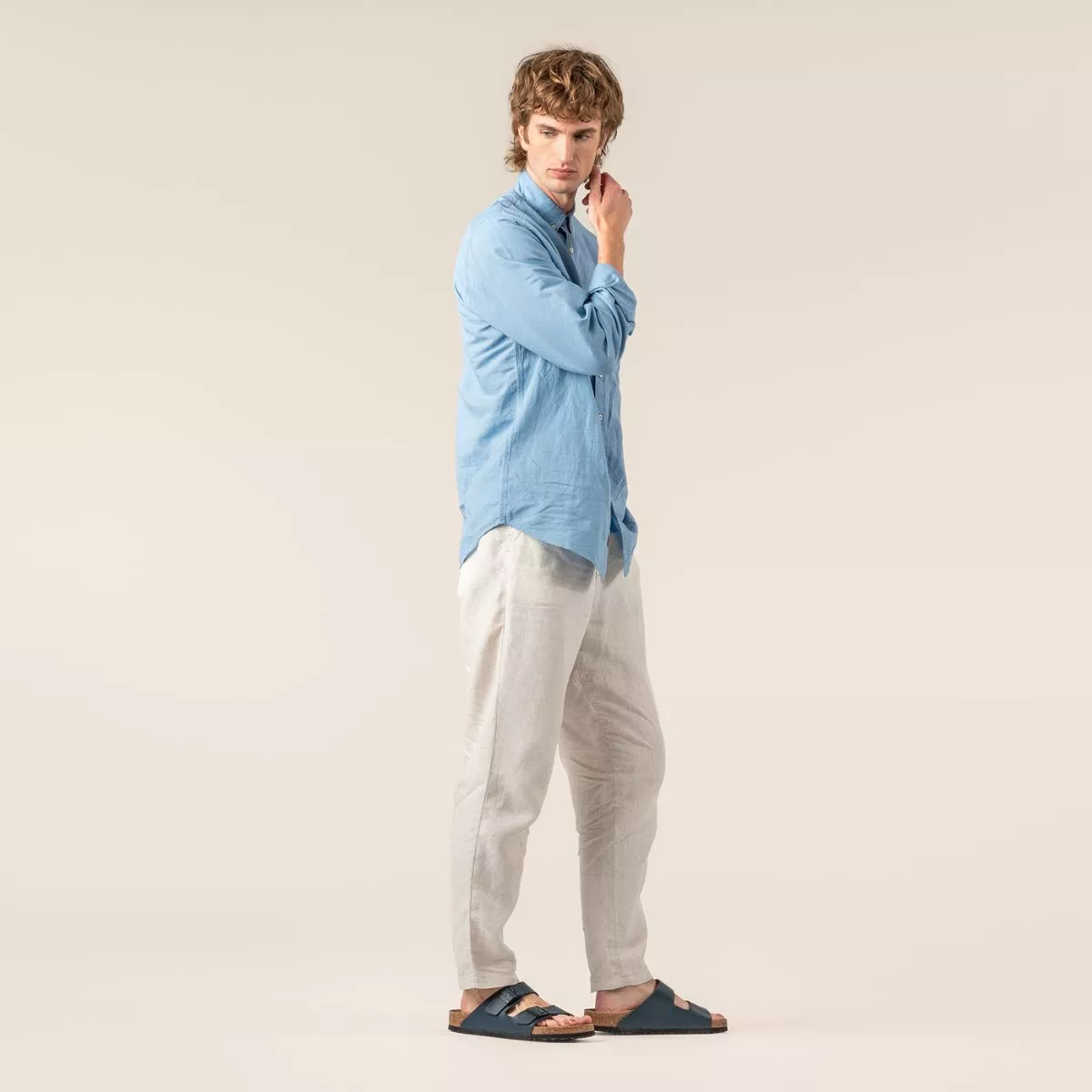 Chemise "ROB" manches longues, en lin et en coton bio