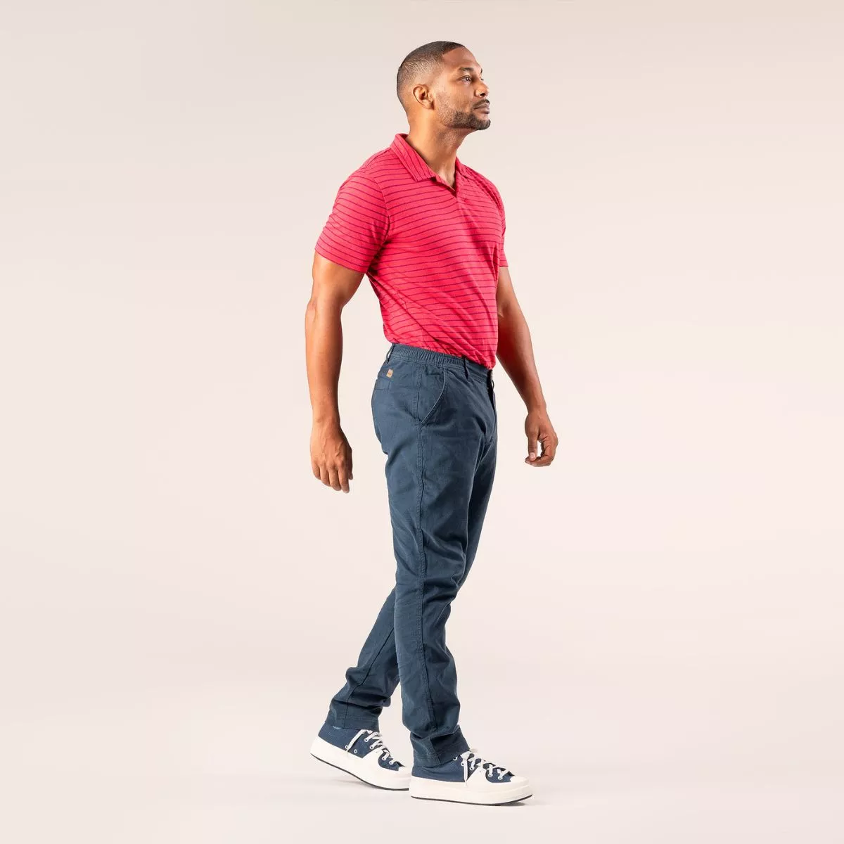 Pantalon en coton bio, bleu marine, OLAF