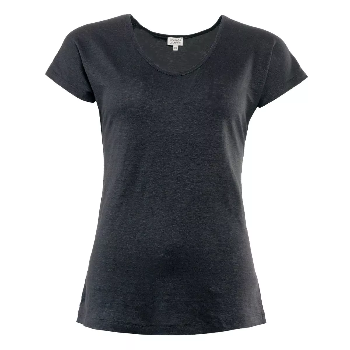 T-shirt en lin bio, noir, ROBINIA
