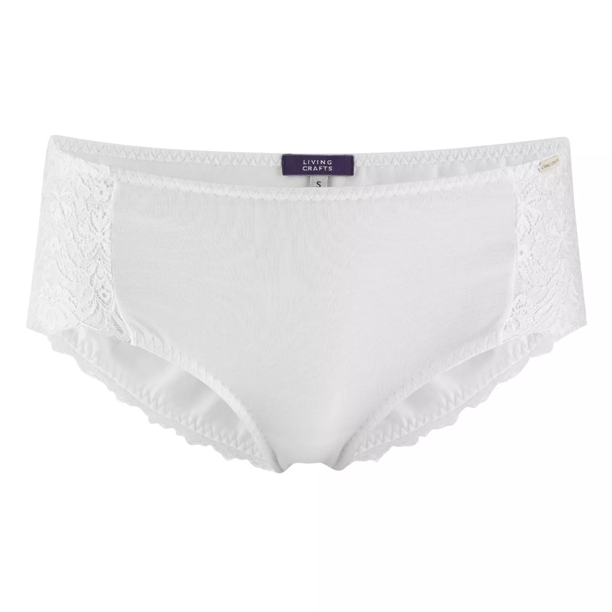 Shorty en coton bio, blanc, EVANA