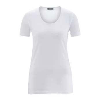 Haut manches courtes en coton bio, blanc, FRIEDA