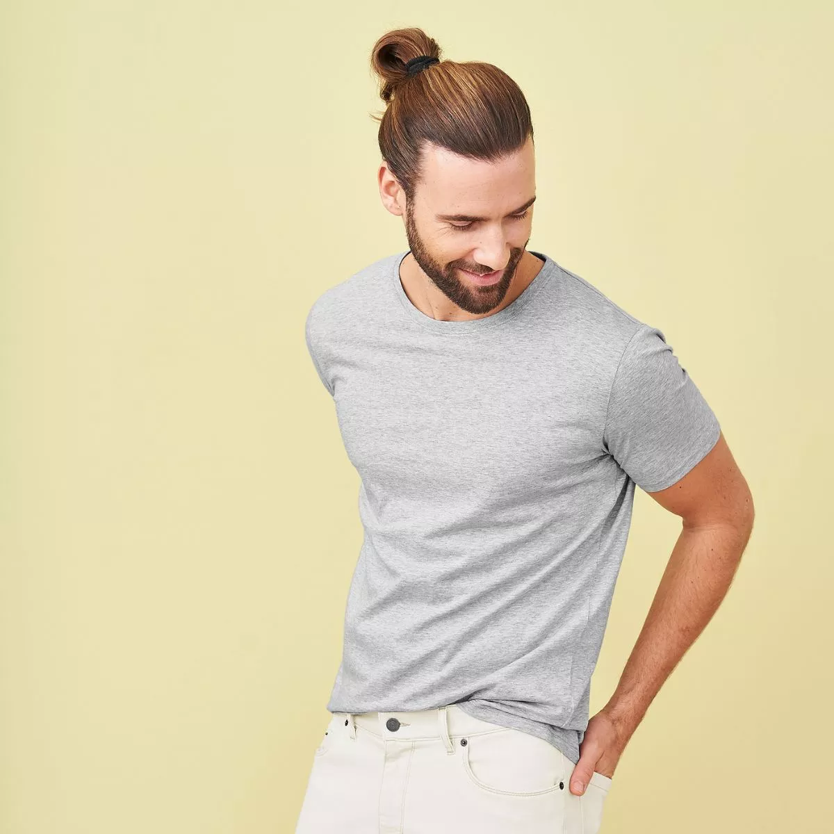 Lot de 2 t-shirts en coton bio, gris, FABIAN