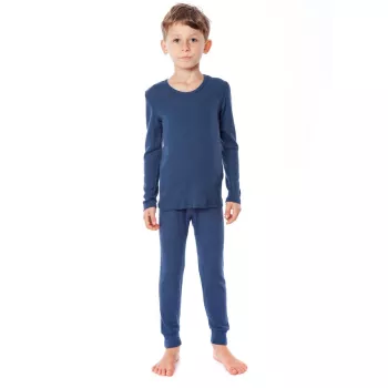 T-shirt manches longues en coton bio, bleu