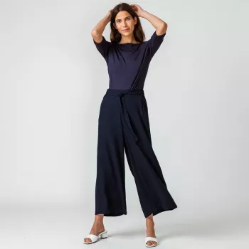 Pantalon femme en Lyocell avec taille haute ajustable