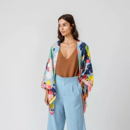Foulard femme en coton bio multicolore