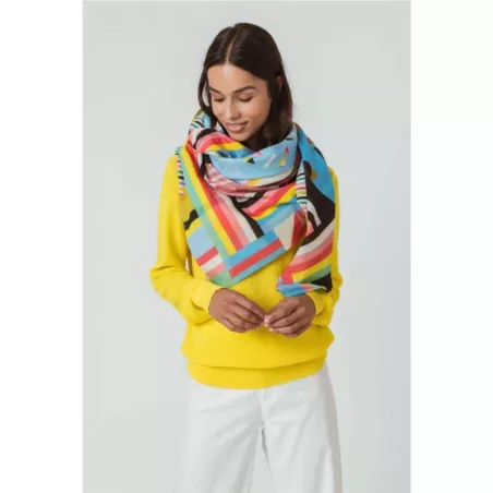 Foulard femme en coton bio multicolore