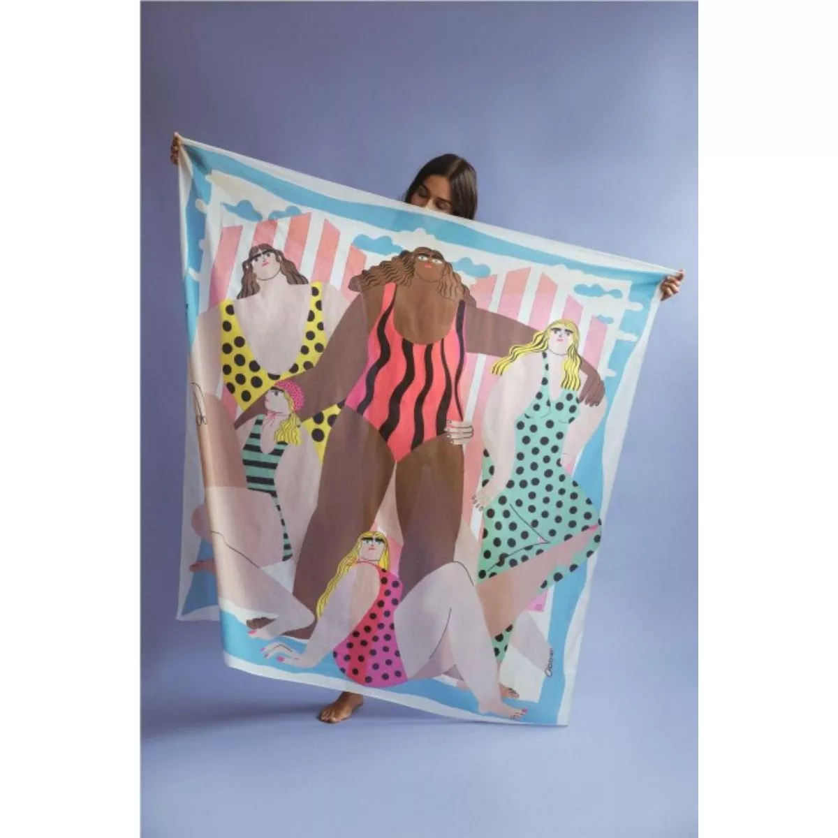 Foulard femme en coton bio multicolore