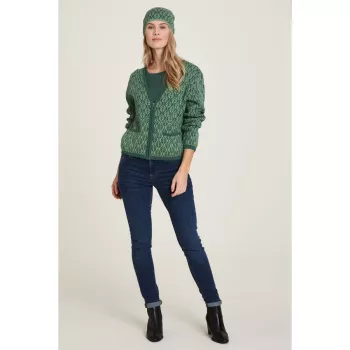 Cardigan femme en coton bio avec coupe ajustée