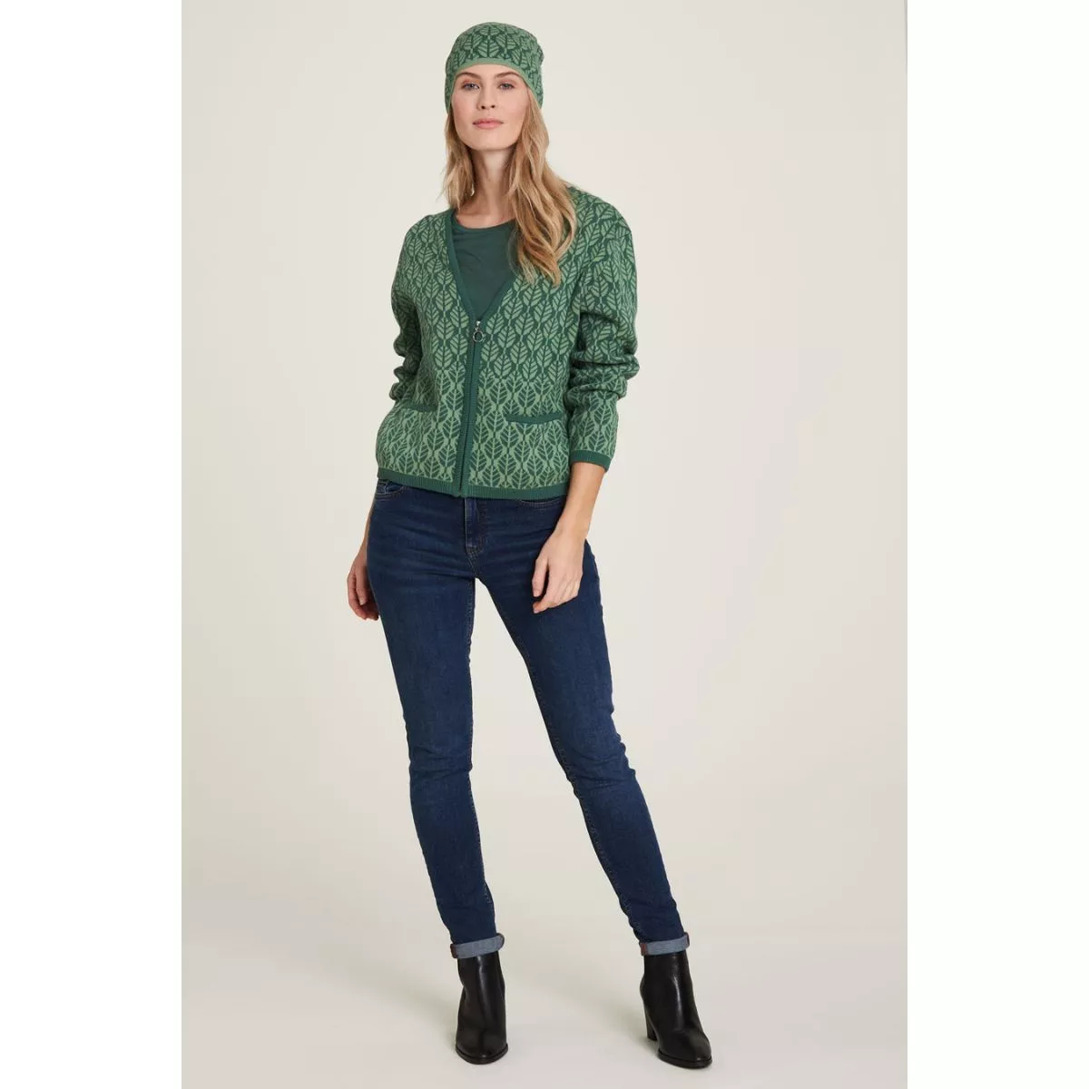 Cardigan femme en coton bio avec coupe ajustée