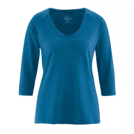 Haut raglan col v en chanvre coton bio