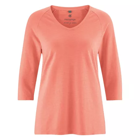 Haut raglan col v en chanvre coton bio