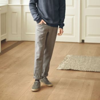 Pantalon motif chevrons chanvre et coton bio