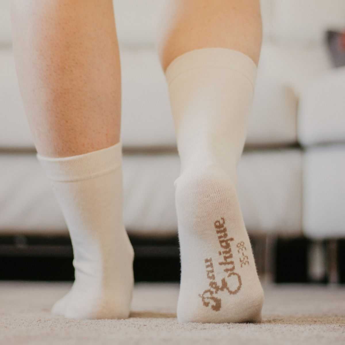 Chaussettes écru coton biologique