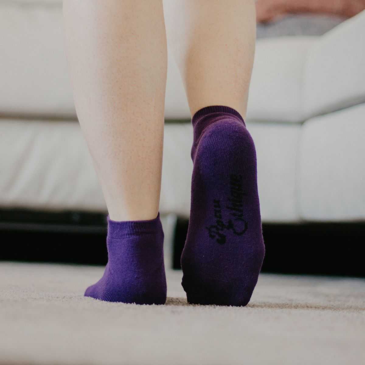 Socquettes violettes coton bio