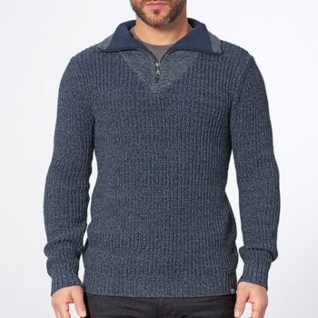 Pull col camionneur en chanvre et coton bio
