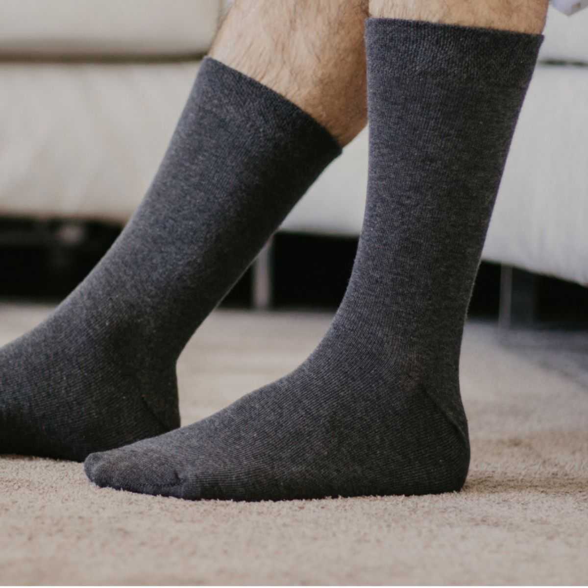 Chaussettes coton bio grises