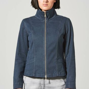 Veste femme col haut en chanvre et coton bio