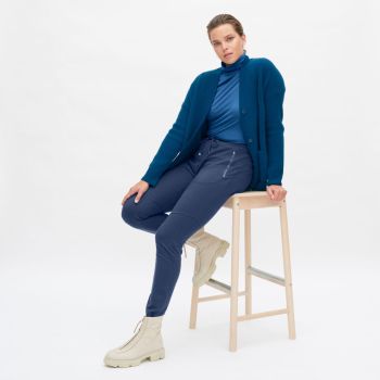 Pantalon en coton bio, bleu marine