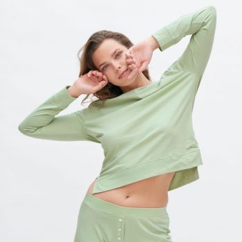 Haut de pyjama en coton bio, vert