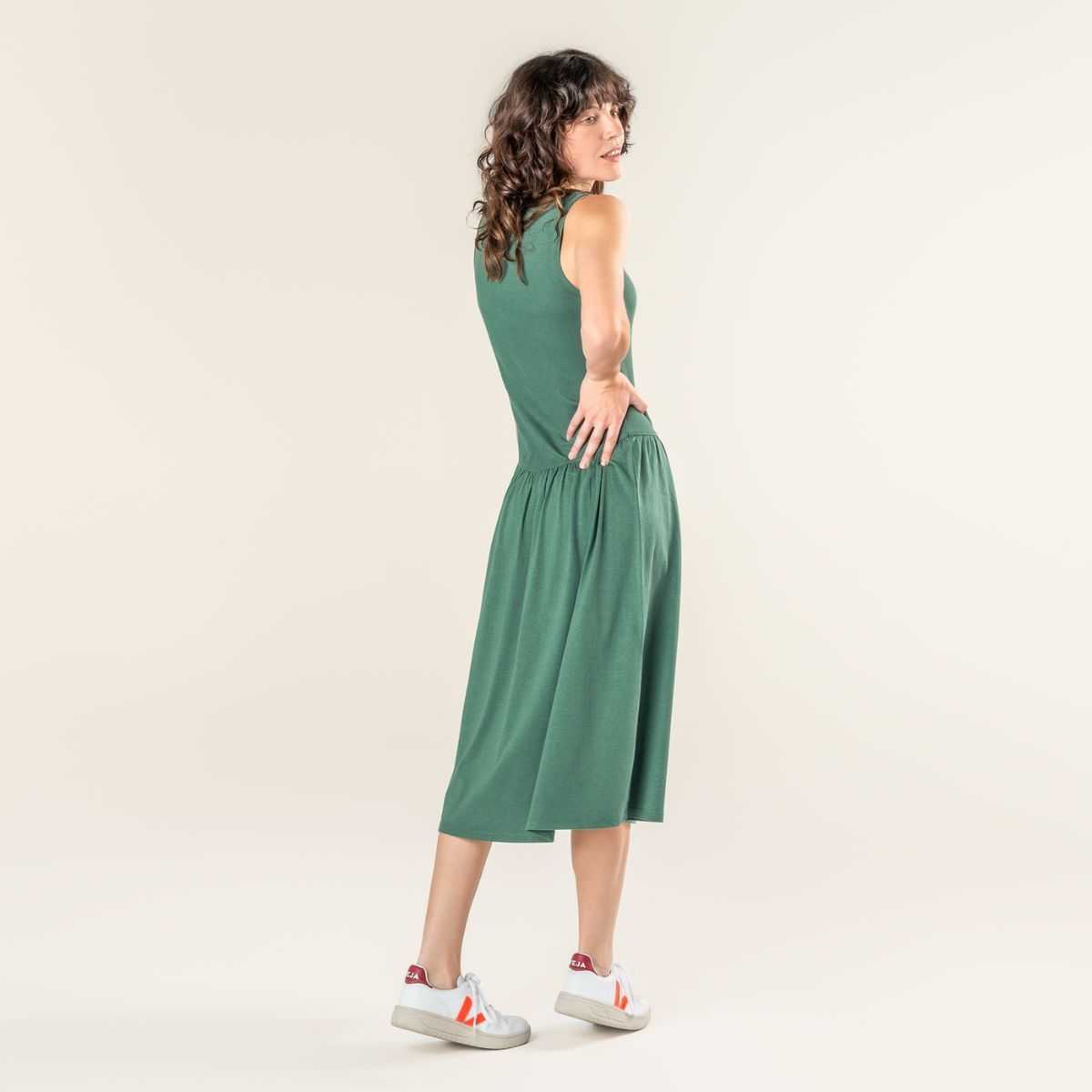 Robe en coton bio, vert, ROSE