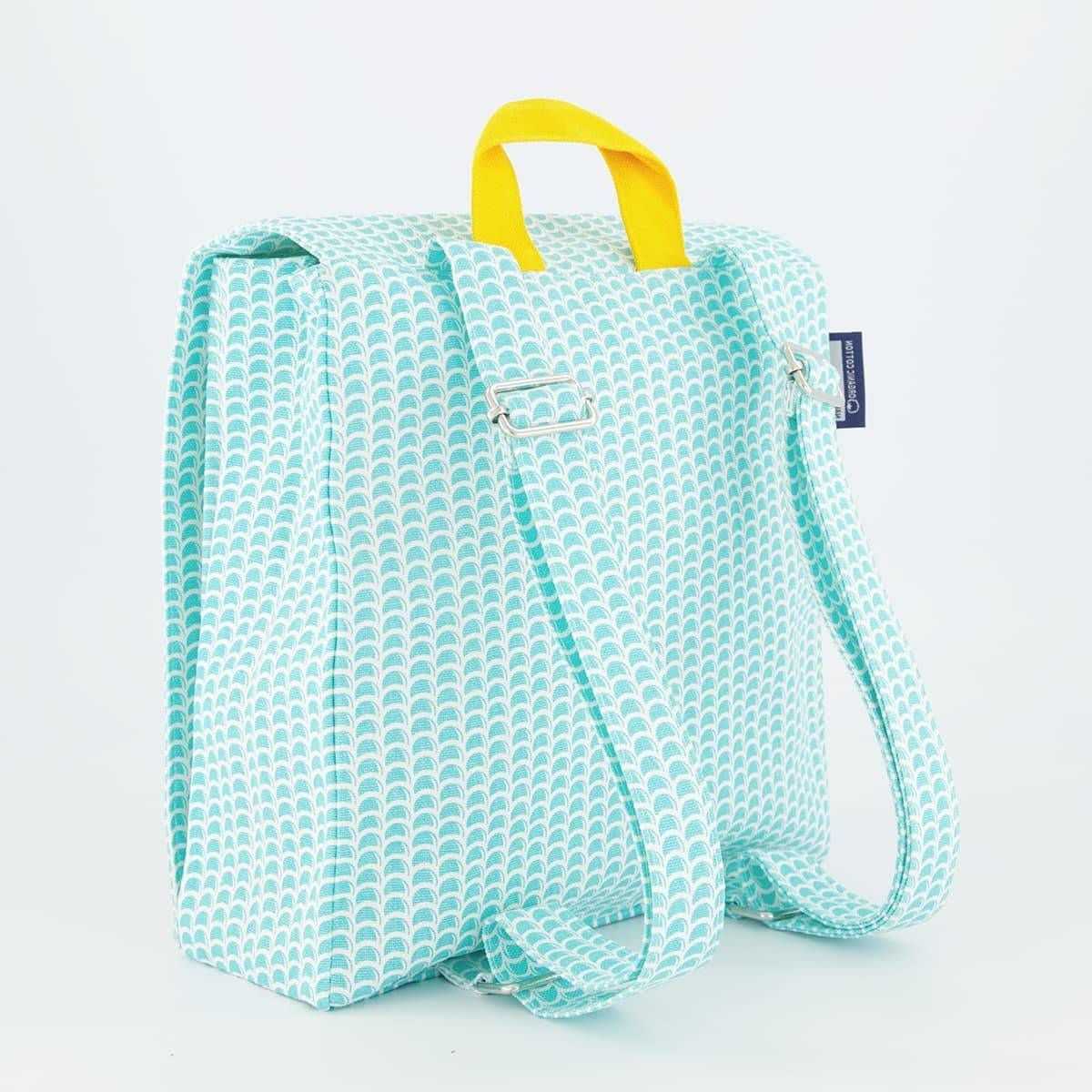 Sac à dos dauphin, bleu, GOTS