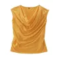 Top drapé orange  chanvre coton bio Sissy