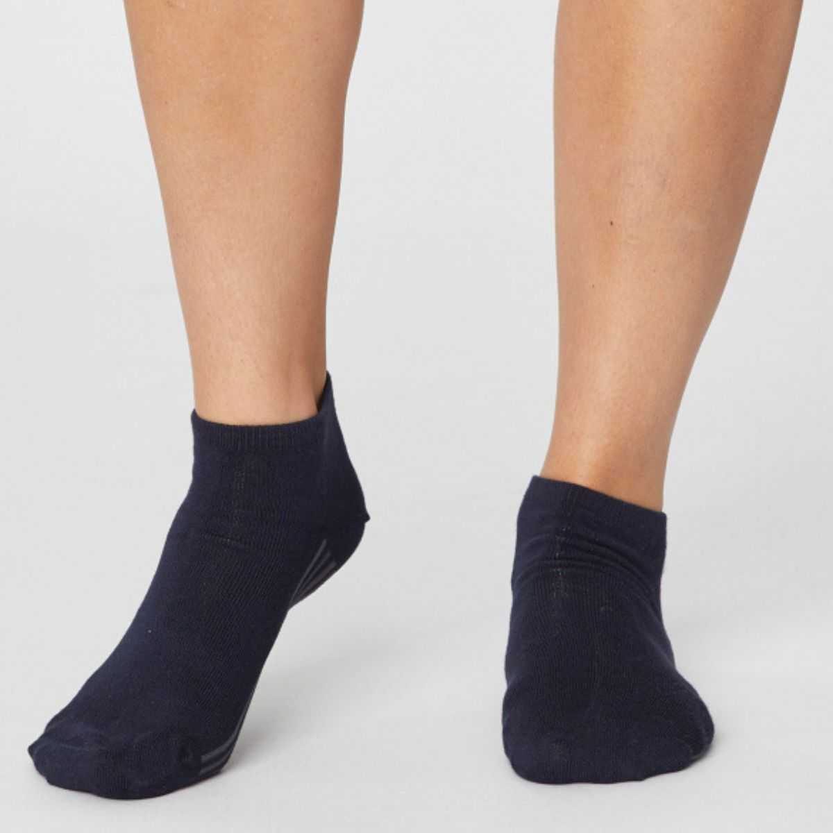 Socquettes femme bambou et coton bio, bleu marine