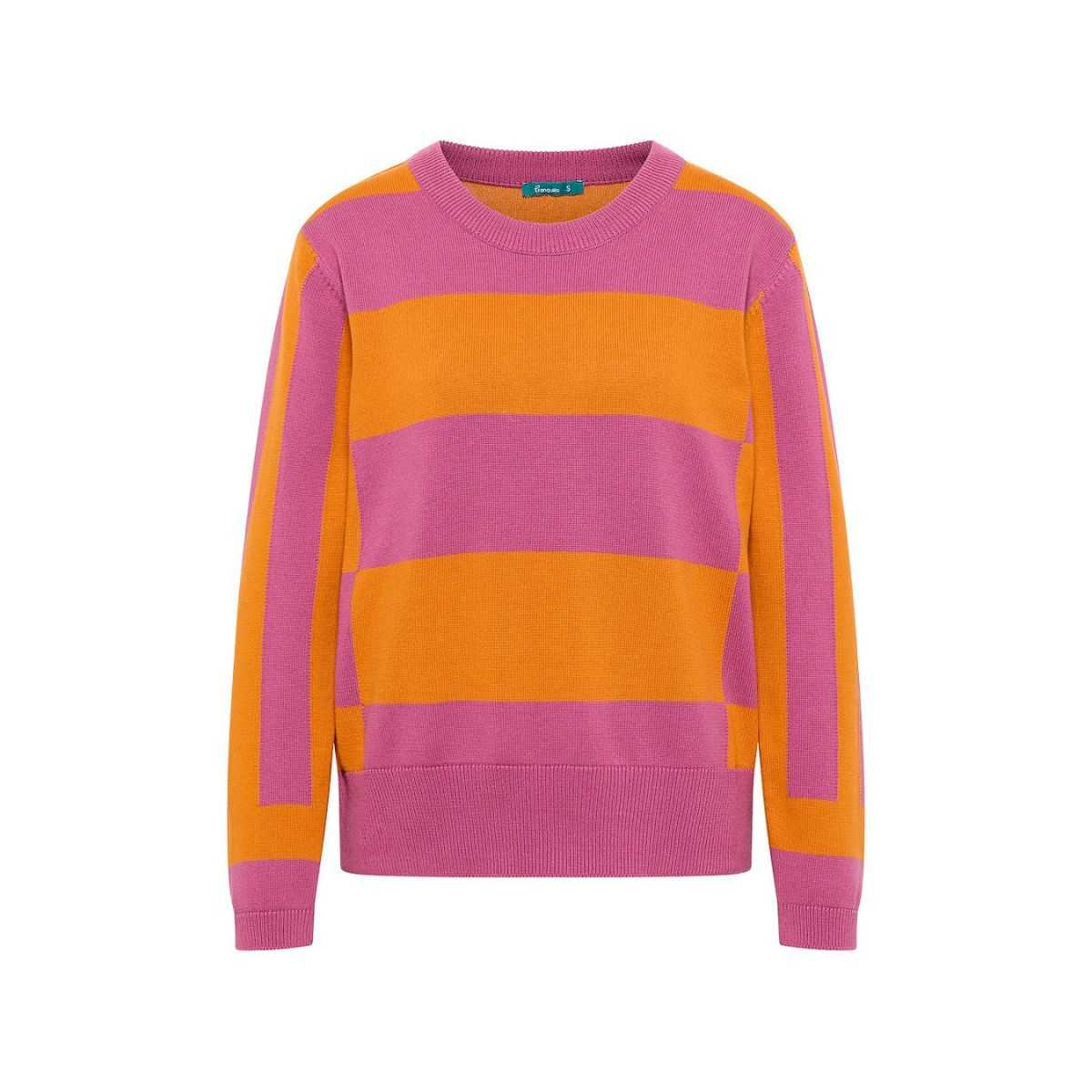 Pull tricoté femme, motif "Rayé", coton bio, GOTS