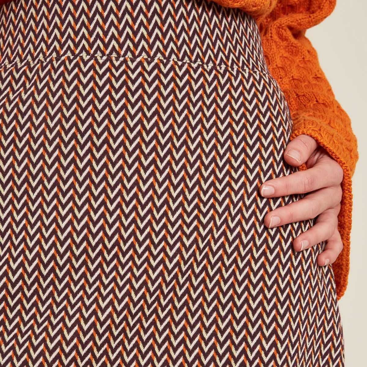 Jupe pour femme, motif "Géométrique", coton bio, GOTS