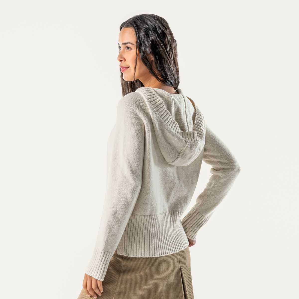 Pull à capuche "SEFFA" 100% coton bio, nature, GOTS et VEGAN