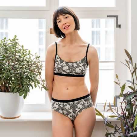 Shorty "SOLANDIA" coton bio et micro modal, noir, VEGAN