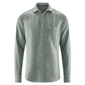 Chemise homme élégante en 100% chanvre tissée, thyme