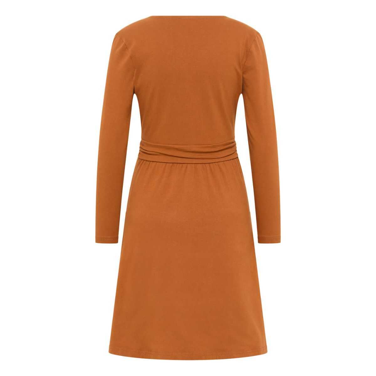 Robe en jersey pour femme, couleur caramel écoresponsable