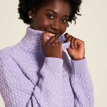 Pull a col roule chaud pour femme en coton biologique
