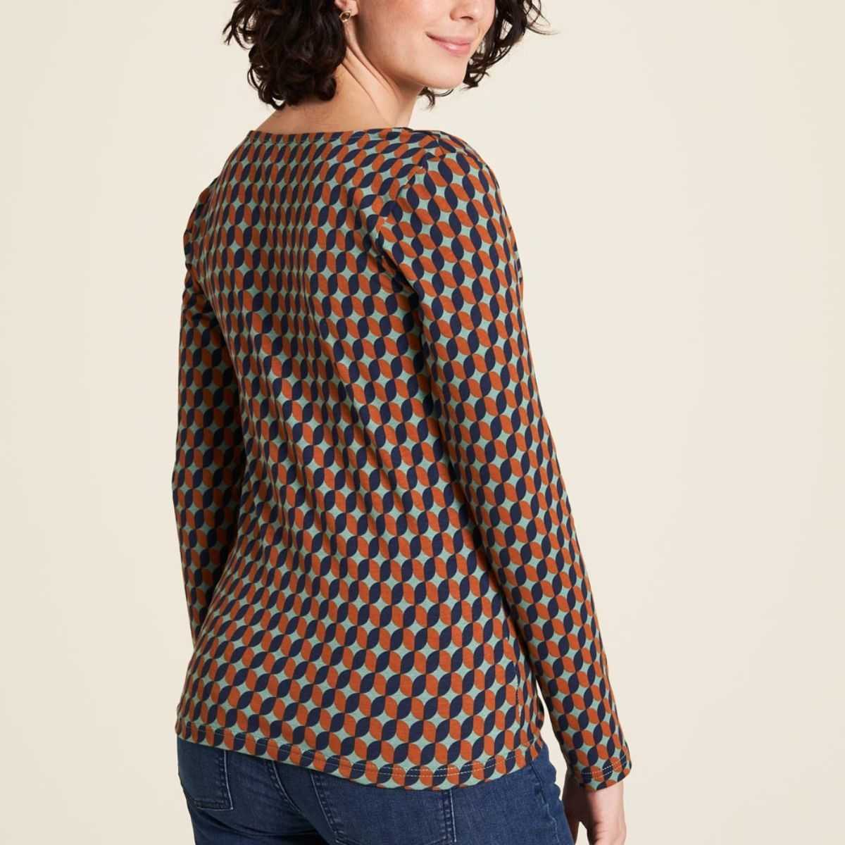Chemisier à motif avec décolleté en cascade
