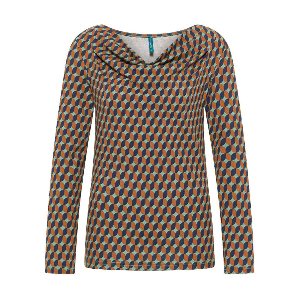 Chemisier à motif avec décolleté en cascade