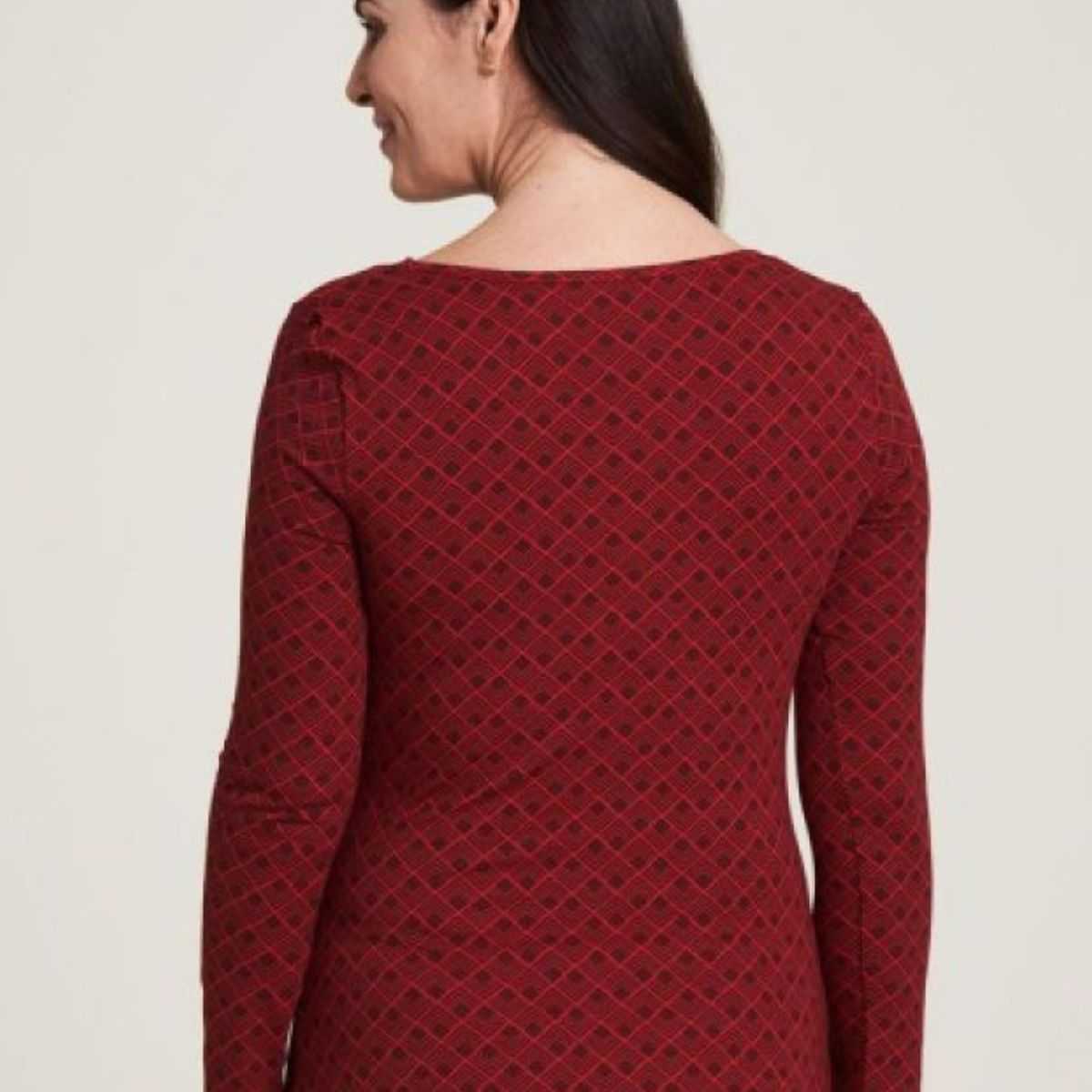 Robe en jersey femme rouge col cascade