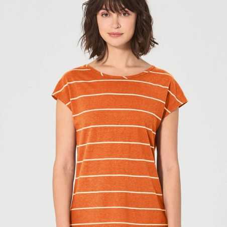 T-shirt bio rayé, bleu marine