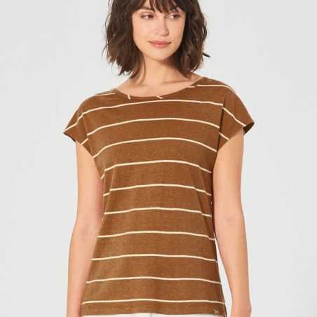 T-shirt bio rayé, bleu marine