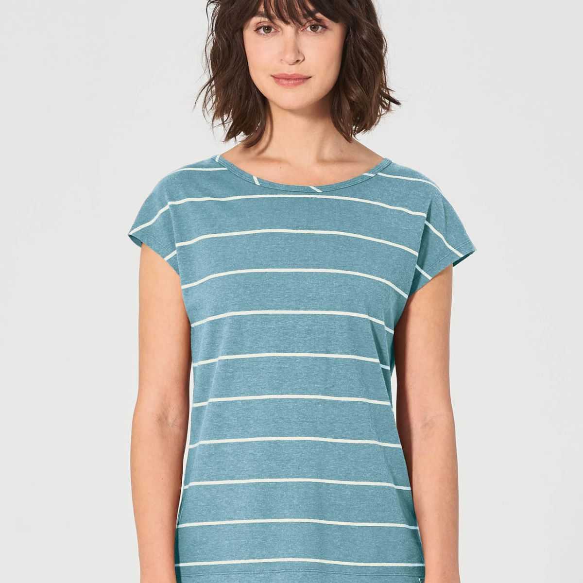 T-shirt bio rayé, bleu marine T-shirt bio rayé, bleu marine