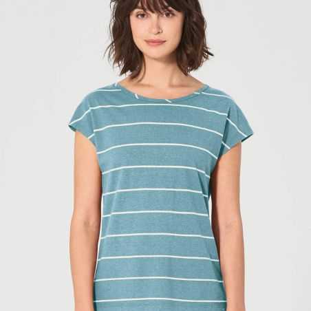 T-shirt bio rayé, bleu marine