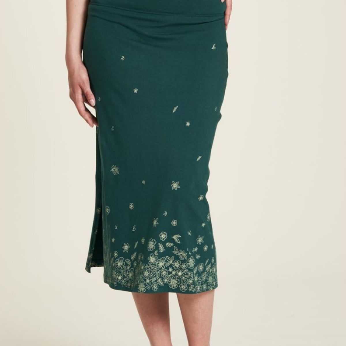 Jupe longue en jersey de coton bio avec ceinture élastique