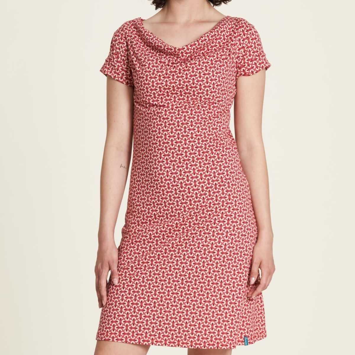 Robe femme en jersey extensible avec col cascade