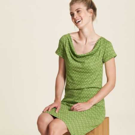 Robe femme en jersey extensible avec col cascade