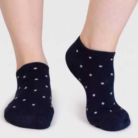 Socquettes femme à pois, matières bambou et coton biologique