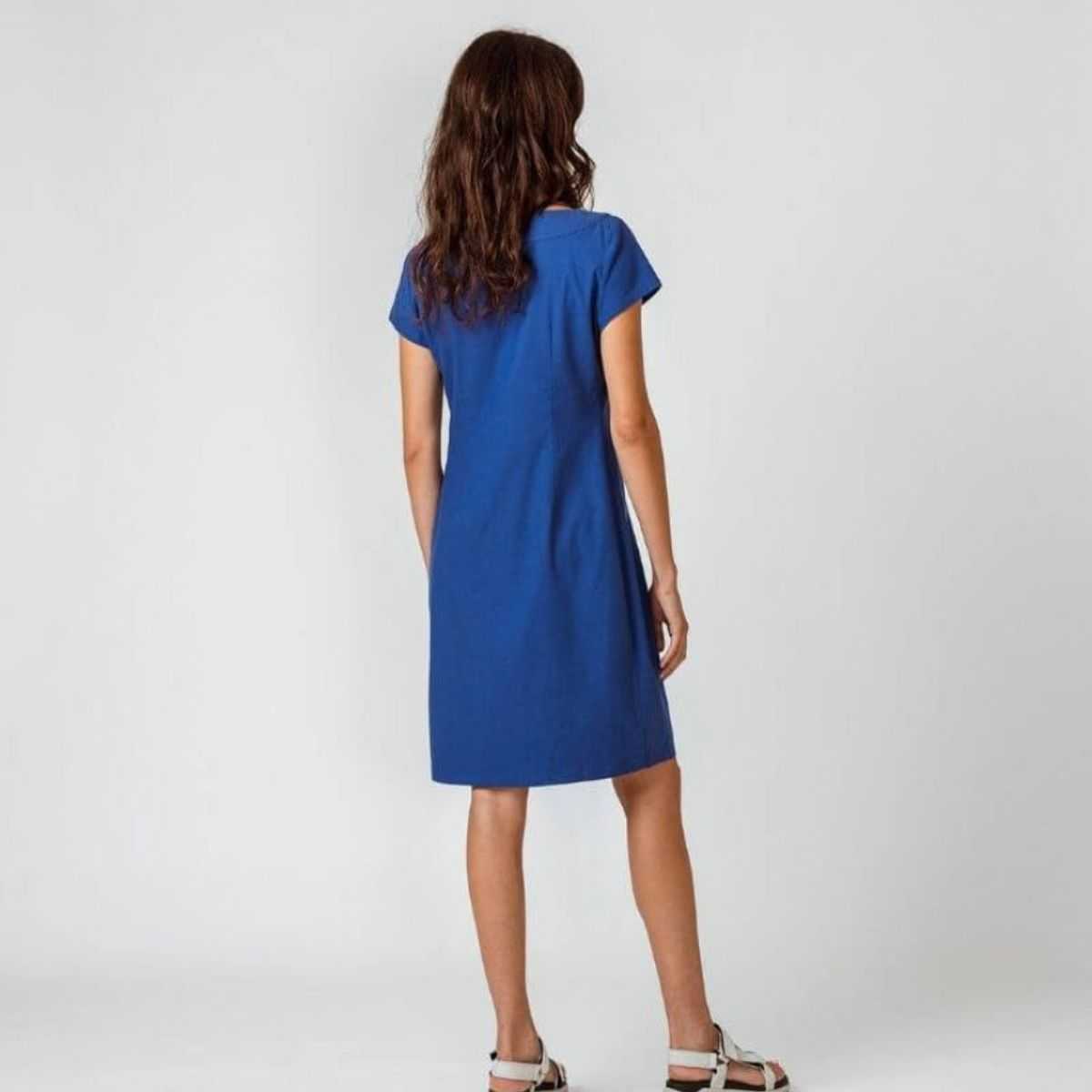 Robe en coton pour femme - bleu
